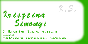 krisztina simonyi business card